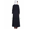 Umbrella cut abaya with embroidery- Navy Blue Umbrella cut abaya with embroidery- Navy Blue